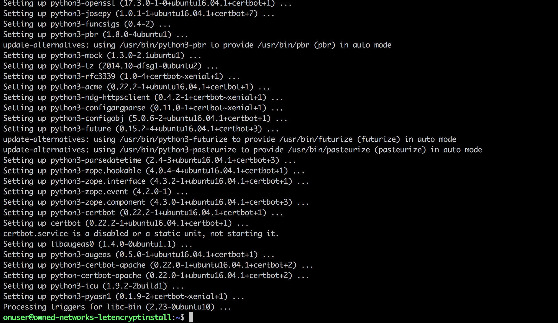 letsencypt apt-get install certbot on ubuntu