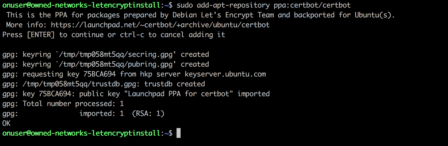 letsencrypt certbot repository ubuntu