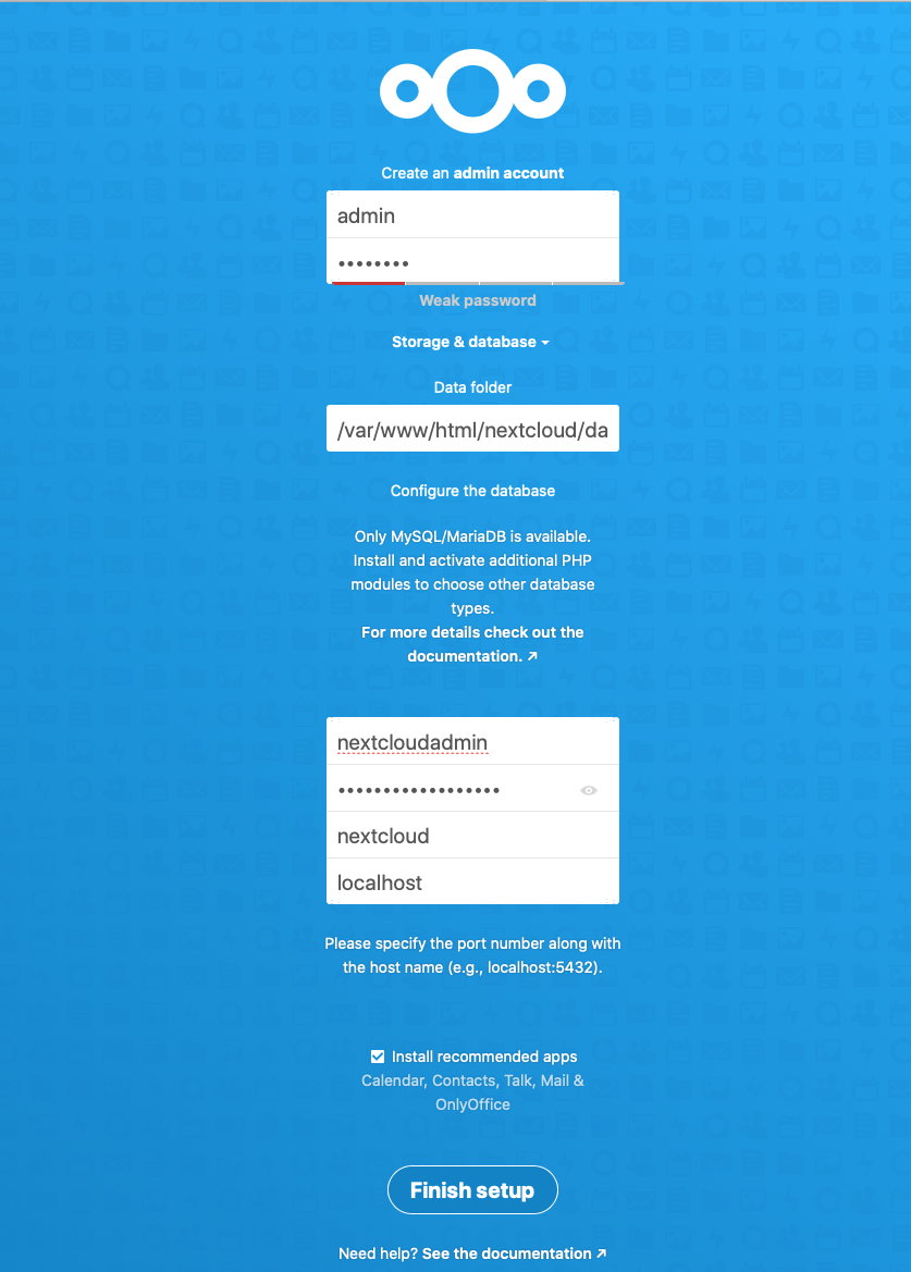 nextcloud-initialsetup