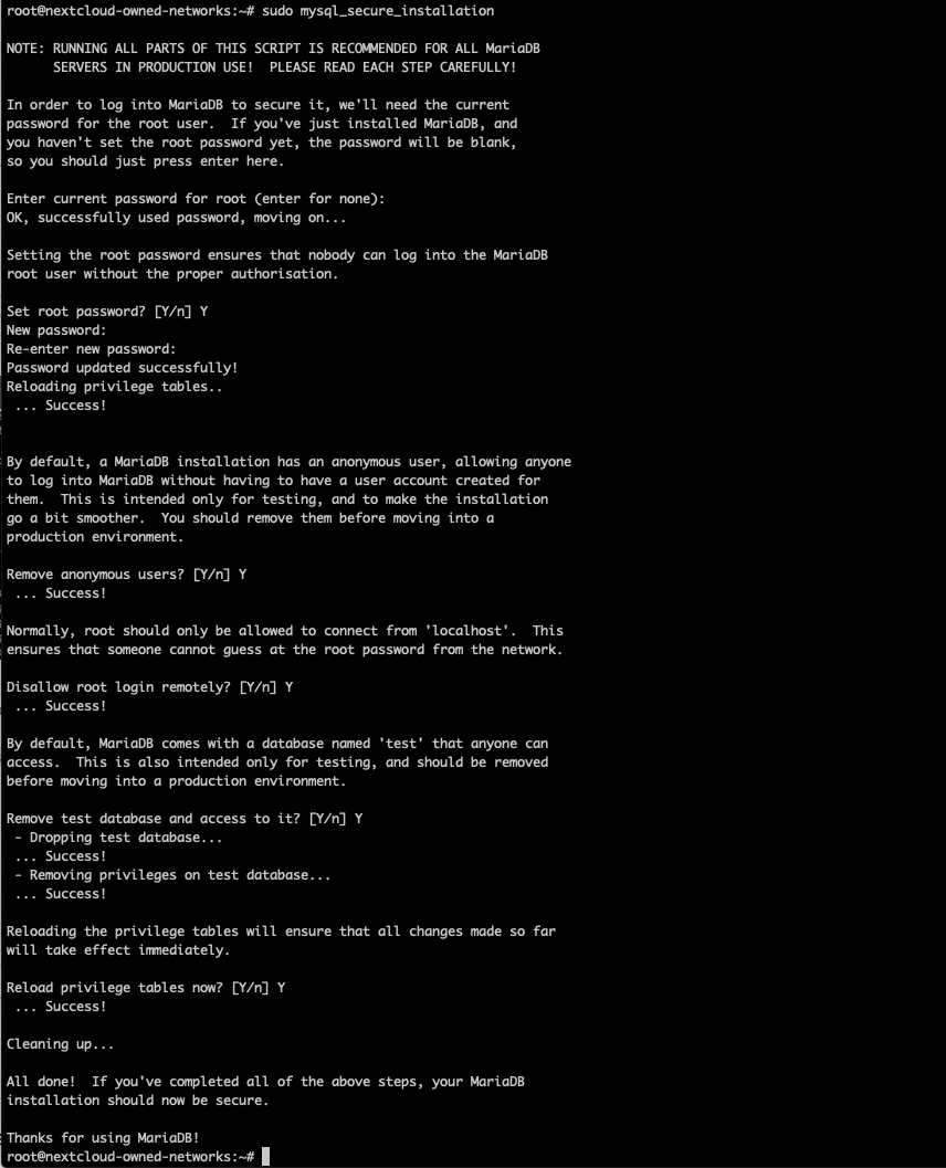 nextcloud-mysql_secure_installation